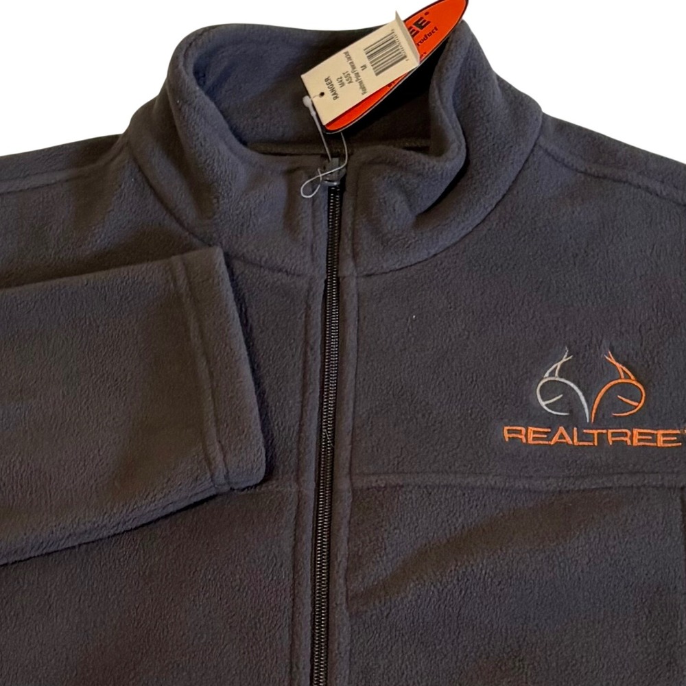 Realtree Polar Fleece Jacket Mens M Dark Gray Full Zip Ranger M42 NEW